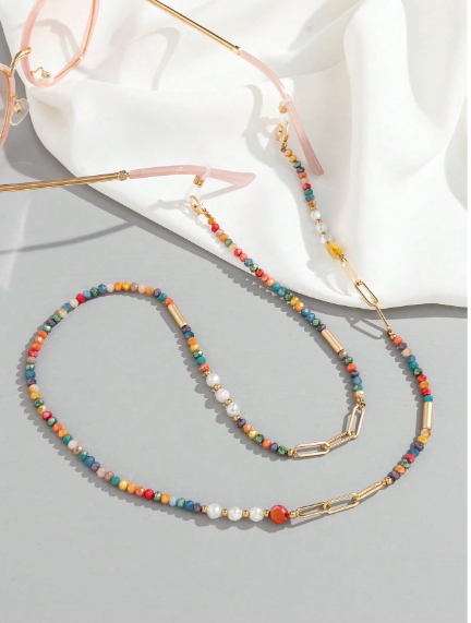 Shein 1pc Beaded Fashion Eyeglasses Chain +