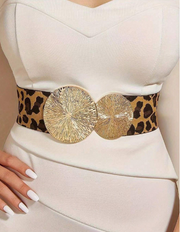Shein 1pc Women's Vintage Elastic Waist Belt With Large & Small Circles
