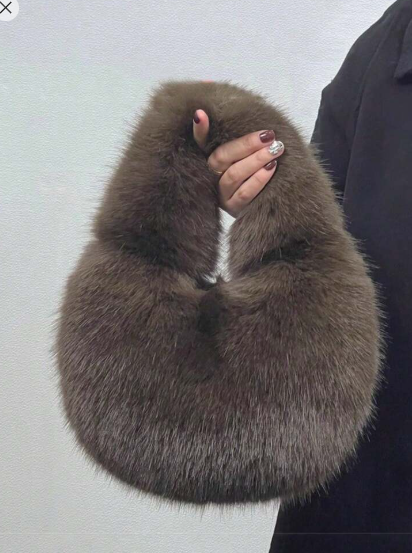 Shein Solid Color Plush Dumpling Bag +