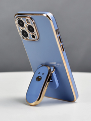 1PC Electroplated Phone Case With Cute Bear Design & Hidden Phone Grip>