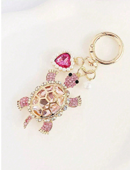 Shein Creative Creative Rhinestone Ocean Turtle Keychain >