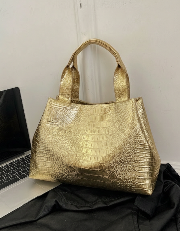 Shein Glossy Simple Women's Fashionable Versatile Commuter Tote Bag +