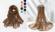 Shein 1pc Women Shiny Silver & Gold Sheer Scarf <