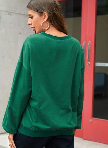 Shein Slogan Graphic Drop Shoulder Sweatshirt, XL +