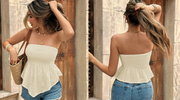Shein Women's Solid Color Strapless Camisole Top, L >