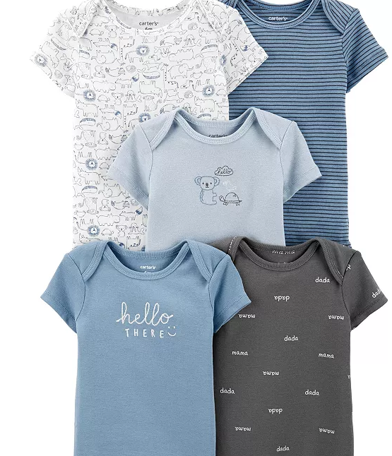 Carter's Baby Boy 5-pack Animal Print Original Bodysuits, Newborn +
