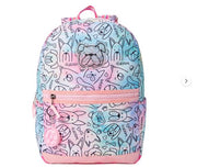 Wonder Nation Girls 17" Laptop Backpack Dog's Life Rosy Petal Tie Dye +