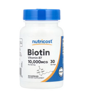 Nutricost, Biotin, 10,000 mcg, 30 Capsules +