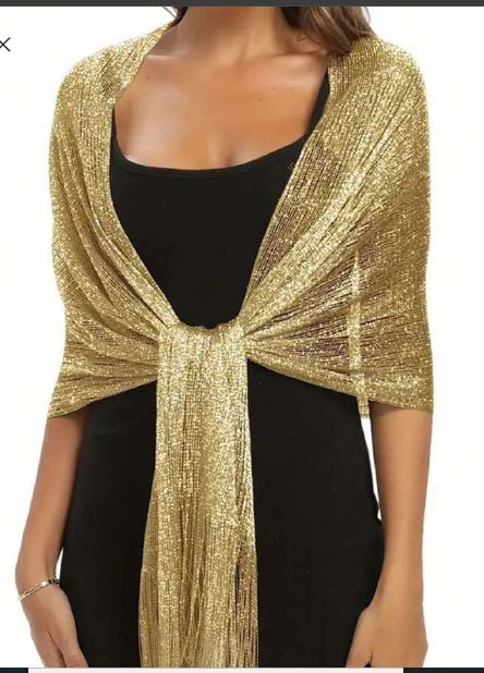 Shein Sparkling Metallic Shawl >