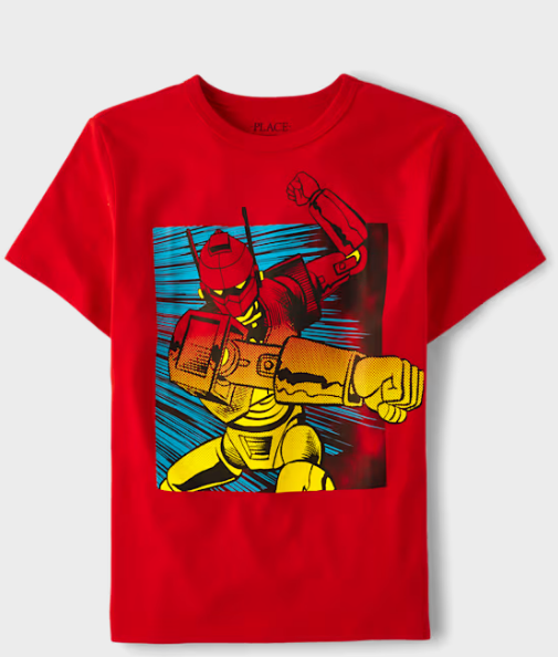 Ch. Place Boys Robot Graphic Tee - red, 14T +