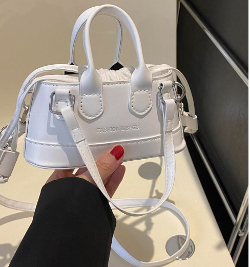 Shein Solid Color Simple Square Shape Tote Bag With Letter Print Bag +