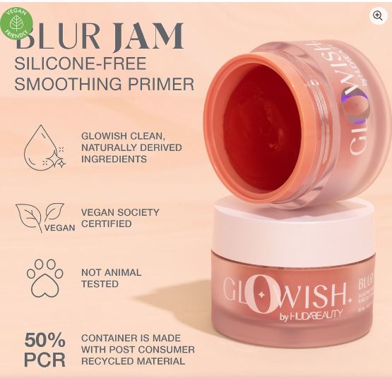 Huda Beauty GloWish Blur Jam Silicone-Free Smoothing Primer +