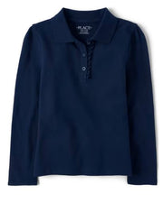 Ch. Place Girls Uniform Ruffle Pique Polo, 10-12T +