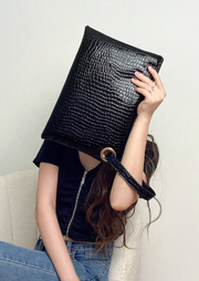 Shein Women's Fashion Crocodile Embossed Square Clutch Bag >