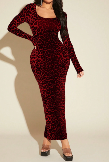 Shein SXY Women'S Sexy Leopard Print Dress>