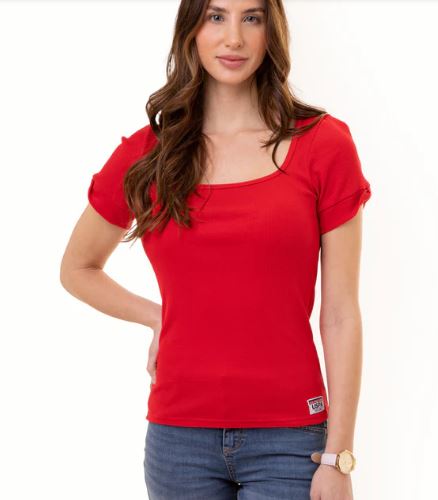 U.S. Polo Rib Square Neck T-shirt /