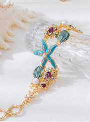 Shein 1pc Elegant Starfish Rhinestone Embellished Bracelet>