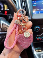 Shein 1pc Fashionable High-End Party Fuller Rhinestone Crystal Car Keychain >