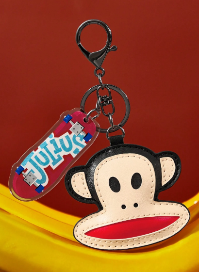 Shein Paul Frank X SHEIN 1pc Cartoon Monkey Pattern Keychain -.-