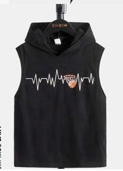 Shein Kids SPRTY Boys Basketball Print Hooded Neck Tank Top, 13-14T +