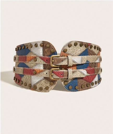 Shein Multi-Color Studded Western Style Elastic Waist Belt Halloween Costume>