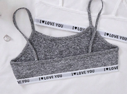 Shein Tween Girls Simple Letter Print Soft Breathable Training Sports Bra, 9T +