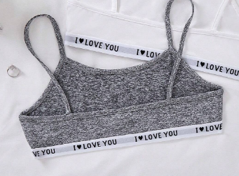 Shein Tween Girls Simple Letter Print Soft Breathable Training Sports Bra, 9T +