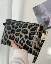 Shein Leopard Tassel Decor Clutch Bag, Leopard Print Bag >