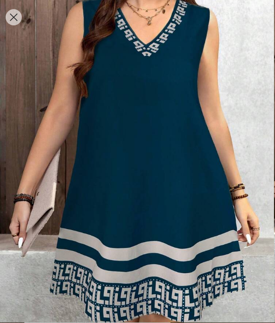 Shein Plus Size V-Neck Sleeveless Dress, XXL +