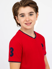 U.S. Polo Boys Basic V-Neck T-shirt, 10-12T >
