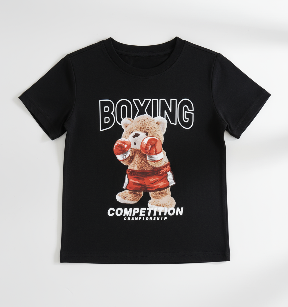 Shein Toddler Boys Bear & Letter Graphic Tee, 1-2T