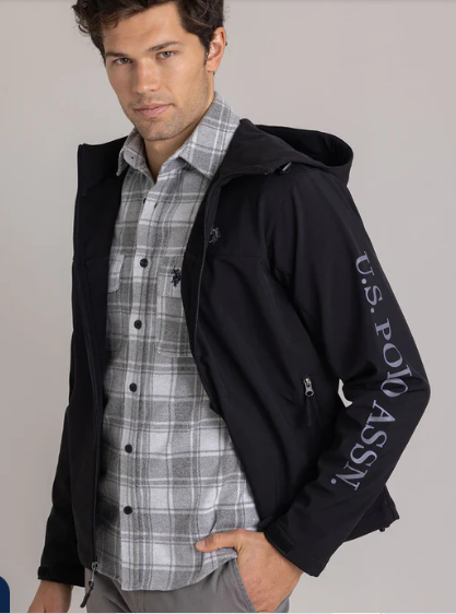 U.S. Polo Polar Fleece Bonded Wordmark jacket, L +