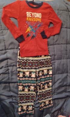 Carter's Boys 2 Piece Space Pajama Set Orange/Blue, 14T +