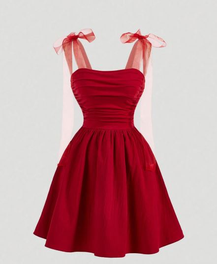 Shein Mesh Strap Ruffled Romantic Summer Dress, L +