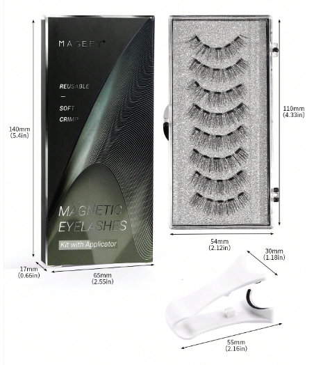 Shein 2 Pairs Magnetic False Eyelashes Kit With Professional Tweezers, Code: MGY7927-1 +