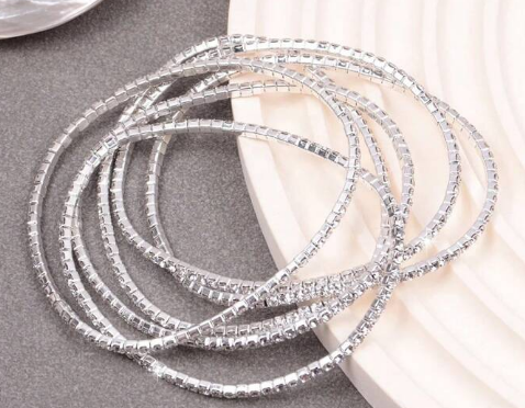 Shein Silver 12pcs Women Bracelet Sets +