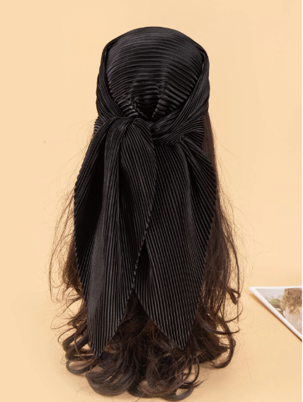 Shein 1pc Solid Crumpled Scarf Bandana, Hair Band, Head Band +