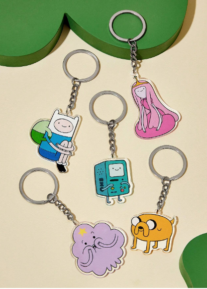 Shein Adventure 5pcs/Set Cartoon Pattern Acrylic Keychain ---