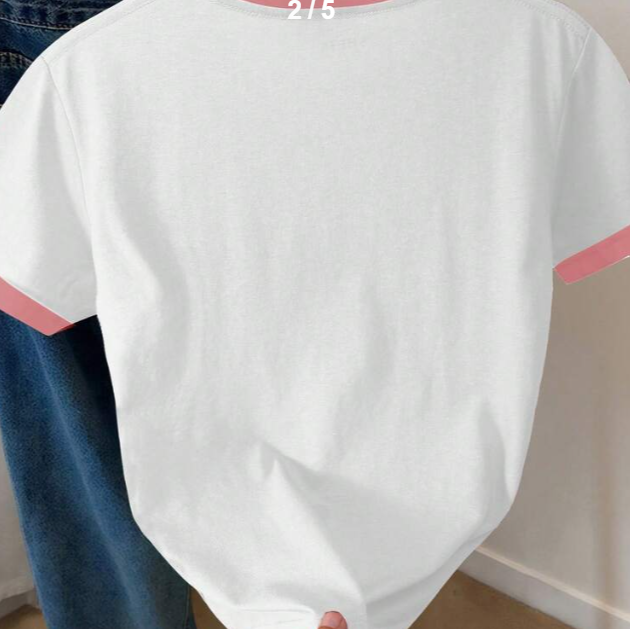 Shein Teen Girls' White Cute Heart Love Print Graphic T-Shirt, 14T -.