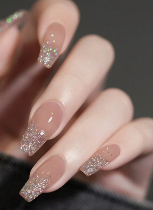 Shein Glossy Glittery Fake Nails For Women>