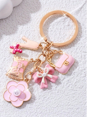 Shein 1pc Charming Pink Mini Keychain>