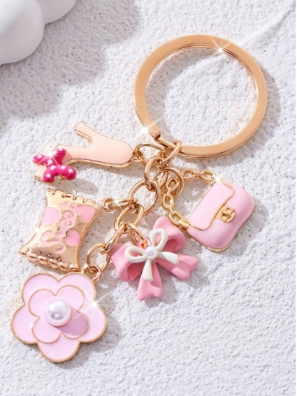 Shein 1pc Charming Pink Mini Keychain>