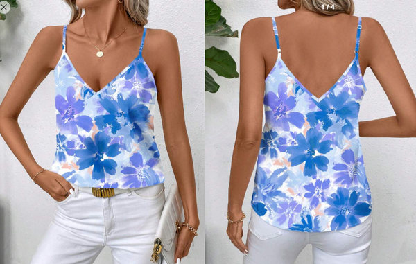 Shein Floral Pattern Casual Women Tank Top, XL +