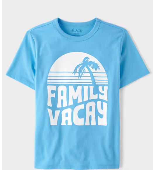Ch. Place Kids Matching Family Vacay Graphic Tee - blue, 14T +