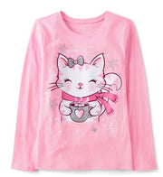 Ch. Place Girls Winter Cat Graphic Tee, 16T +