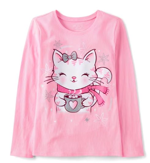 Ch. Place Girls Winter Cat Graphic Tee, 16T +