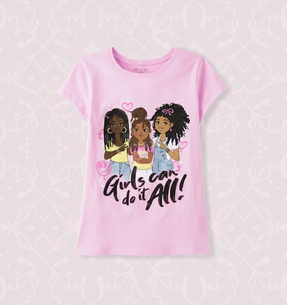 CH. Place Girls Can Do It All Graphic Tee - pink, 16T+