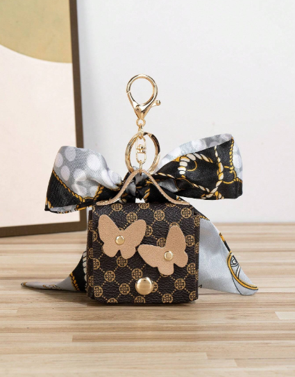 Shein Fashionable Casual Silk Scarf Miniature Bag Keychain  >