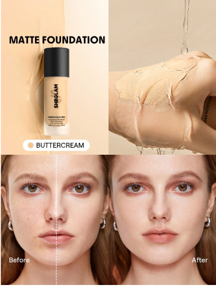 Sheglam Complexion Pro Long Lasting Breathable Matte Foundation- Buttercream +