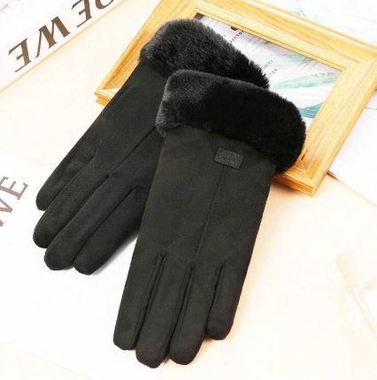 Shein Women's Solid Color Elegant Faux Suede Thin Unlined Gloves /